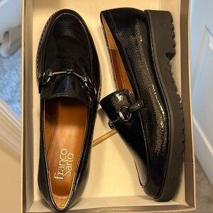 Franco Sarto Glossy Black Loafers